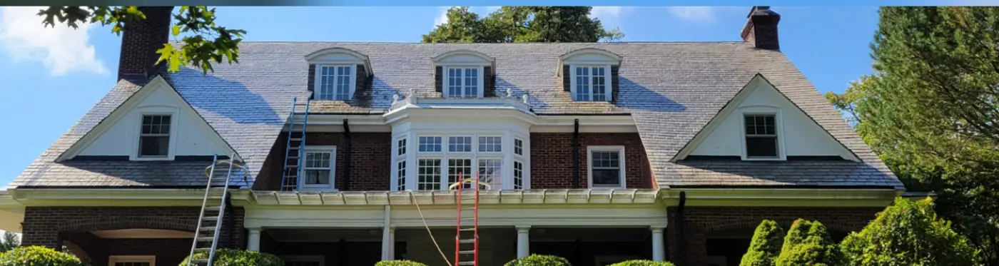 Georgian-style home in Plandome after slate cleaning